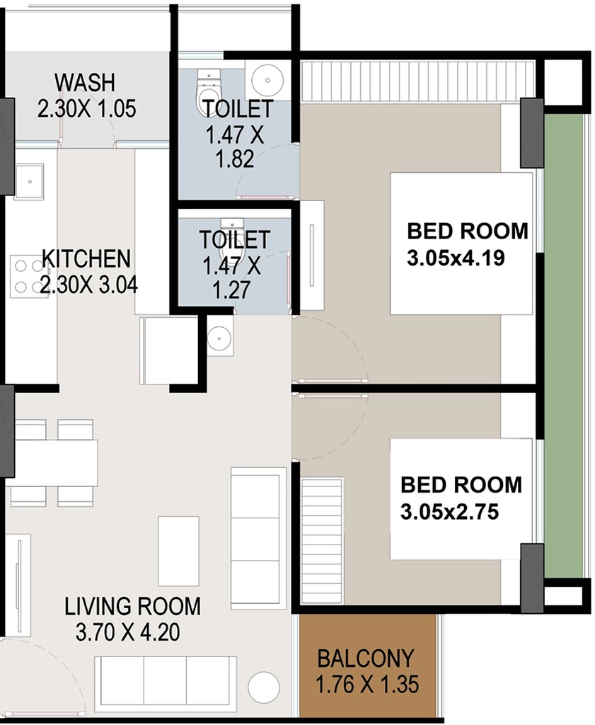 2 BHK Flat in Avani Gautam Apartment in Nava Naroda, Ahmedabad - Image 912155