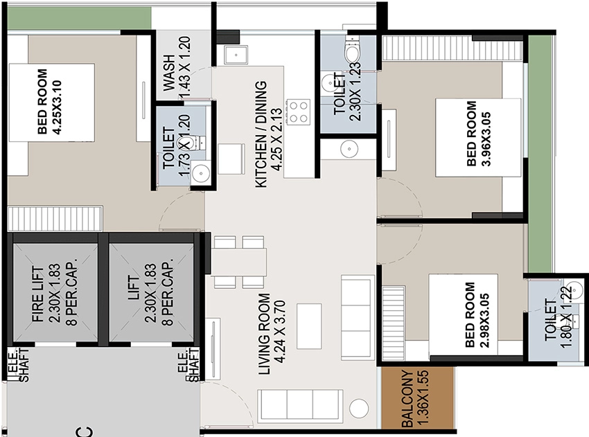 2 BHK Flat in Avani Gautam Apartment in Nava Naroda, Ahmedabad - Image 912156