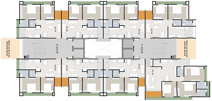 Floor Plan of Avani Gautam Apartment in Nava Naroda, Ahmedabad - Image 389593