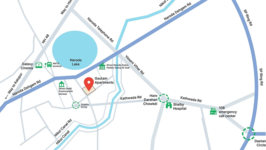 Location of Avani Gautam Apartment in Nava Naroda, Ahmedabad - Image 389592