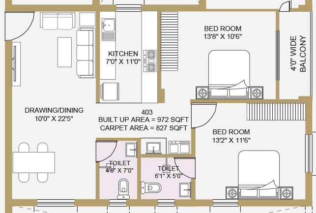 2 BHK Flat in Urban Signature in Uttara, Bhubaneswar - Image 912268