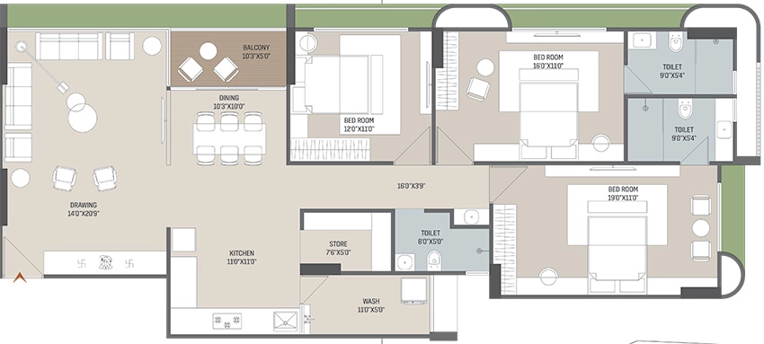 3 BHK Flat in Avis North Palace in Motera, Ahmedabad - Image 912172