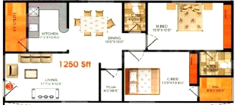 3 BHK Flat in Surya Saketh Platinum And Pleasent in Nizampet, Hyderabad - Image 912342