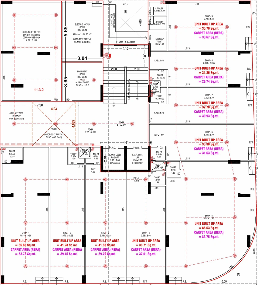 Floor Plan of Commercial Captown Enver in Ambli, Ahmedabad - Image 389693