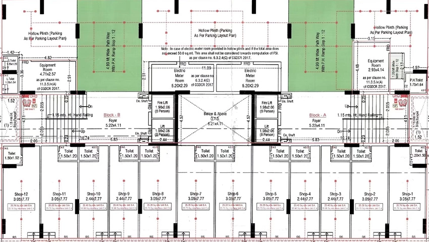 Floor Plan of Commercial Gopalanand Naroda Arise in Hanspura, Ahmedabad - Image 389704