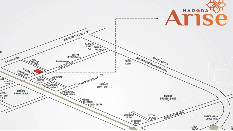 Location of Commercial Gopalanand Naroda Arise - Image 389702
