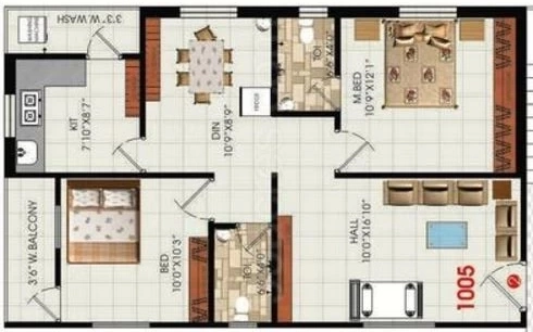 2 BHK Flat in Sudhakars Sushanthi Nilayam in Pragathi Nagar, Hyderabad - Image 912339