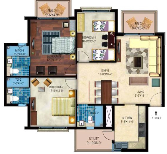 3 BHK Flat in Acme Emerald Court in Mohali, Chandigarh - Image 912223