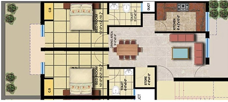 2 BHK Flat in Bajwa Sunny Eco Floors in Mohali, Chandigarh - Image 912228