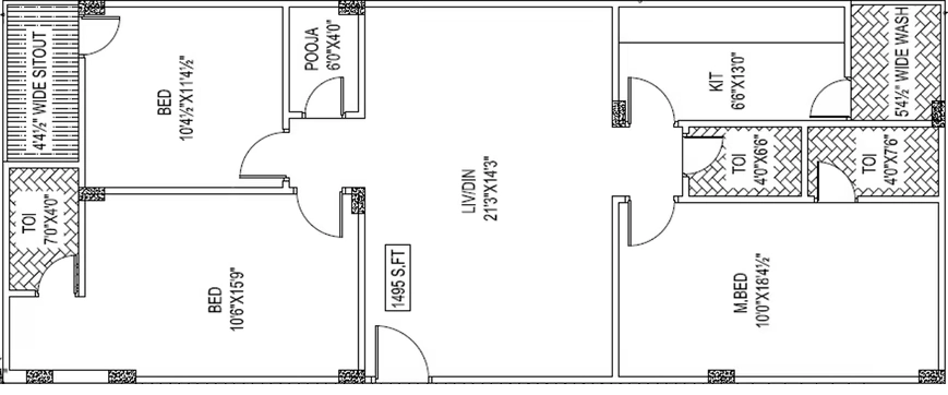 3 BHK Flat in Gemini Vista in Pragathi Nagar, Hyderabad - Image 912387