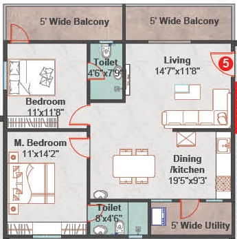 2 BHK Flat in Havyas SJ Urban Heights in Patancheru, Hyderabad - Image 912389