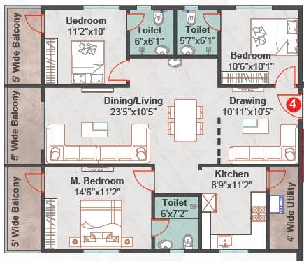 3 BHK Flat in Havyas SJ Urban Heights in Patancheru, Hyderabad - Image 912391