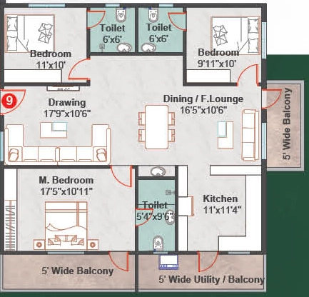 3 BHK Flat in Havyas SJ Urban Heights in Patancheru, Hyderabad - Image 912392