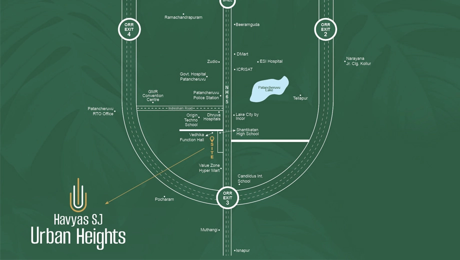 Location of Havyas SJ Urban Heights - Image 390139