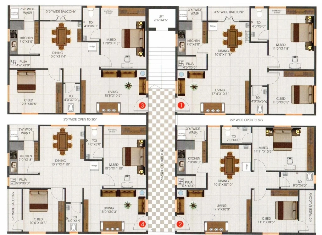 Floor Plan of Sree Shakti Arcade in Pragathi Nagar, Hyderabad - Image 390145