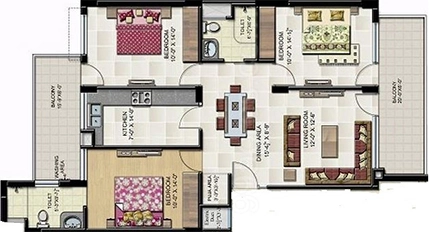3 BHK Flat in Gillco Heights Extension in Mohali, Chandigarh - Image 912267