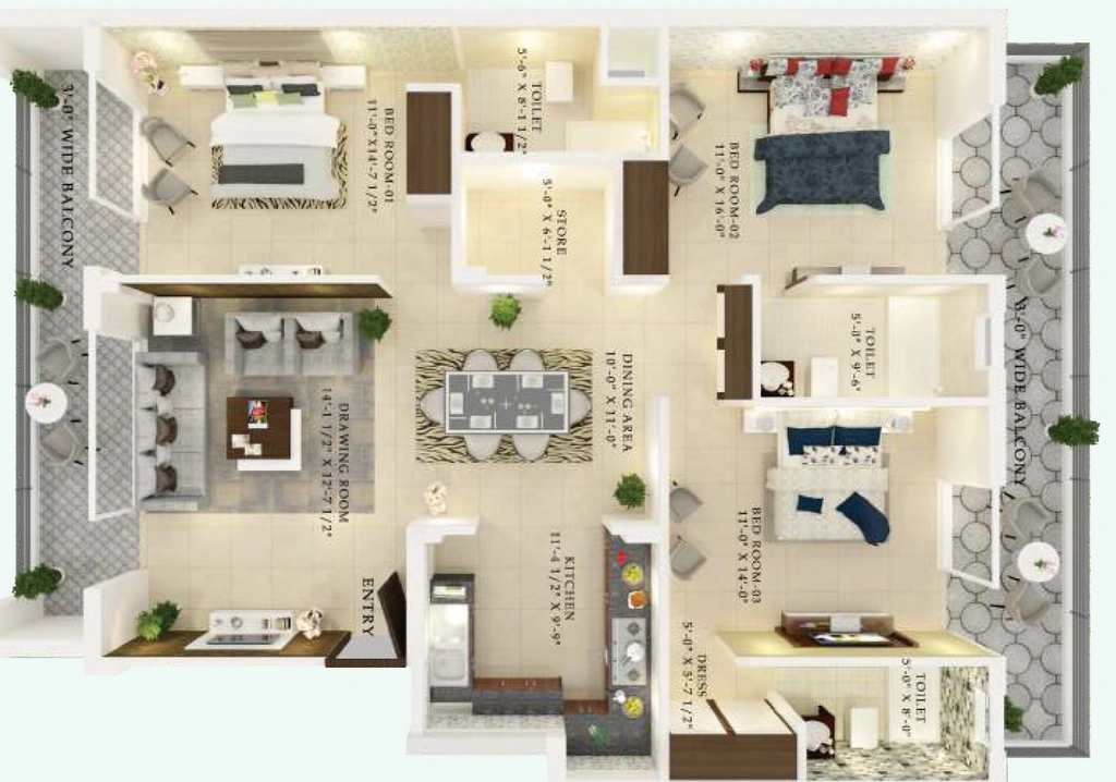 3 BHK Flat in Joy Homes in Mohali, Chandigarh - Image 912276