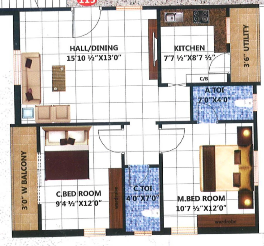 2 BHK Flat in Sai Teja Shiva Bhargava in Chandanagar, Hyderabad - Image 912380