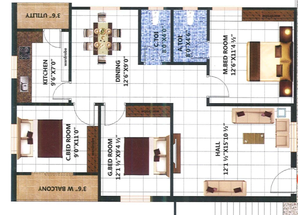3 BHK Flat in Sai Teja Shiva Bhargava in Chandanagar, Hyderabad - Image 912382