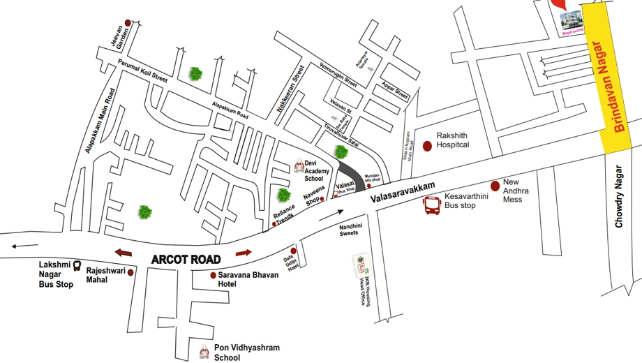 Location of JKB Royal Orchid in Valasaravakkam, Chennai - Image 390099