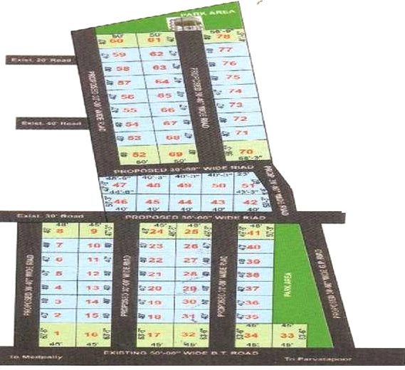 Master Plan of AV Indraprastha Enclave in Medipally, Hyderabad - Image 390735