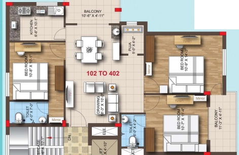3 BHK Flat in Yateek Pratham Vistara in Gothapatna, Bhubaneswar - Image 912499
