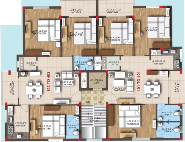 Floor Plan of Yateek Pratham Vistara in Gothapatna, Bhubaneswar - Image 390416