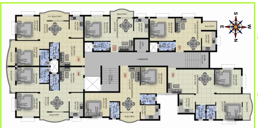 Floor Plan of Sai Sabita Residency in Shampur, Bhubaneswar - Image 390526
