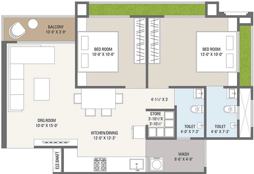 2 BHK Flat in Dhanani Shivdhara Heights in Vinzol, Ahmedabad - Image 912420