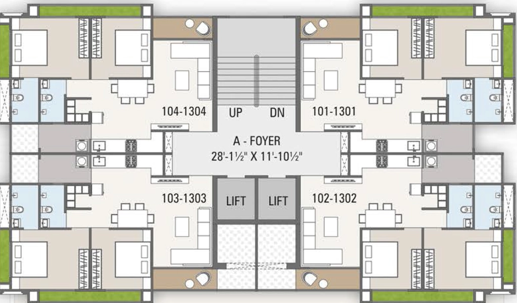 Floor Plan of Dhanani Shivdhara Heights in Vinzol, Ahmedabad - Image 390197
