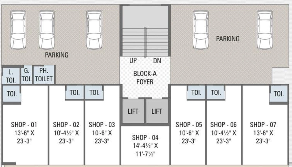 Floor Plan of Commercial Dhanani Shivdhara Heights in Vinzol, Ahmedabad - Image 390205