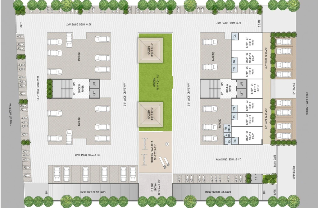 Master Plan of Commercial Dhanani Shivdhara Heights in Vinzol, Ahmedabad - Image 390204