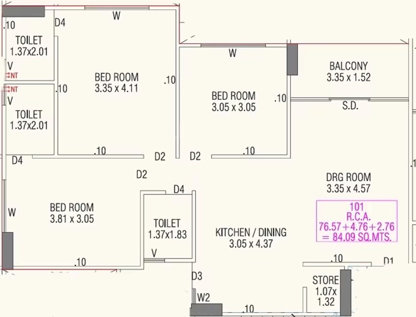 3 BHK Flat in Dharti Padmambica in Memnagar, Ahmedabad - Image 912426
