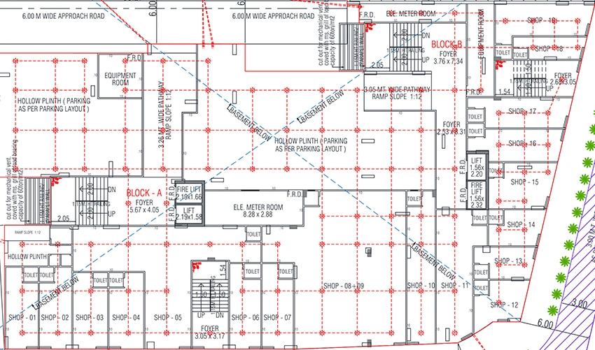 Floor Plan of Commercial Dharti Padmambica in Memnagar, Ahmedabad - Image 390215