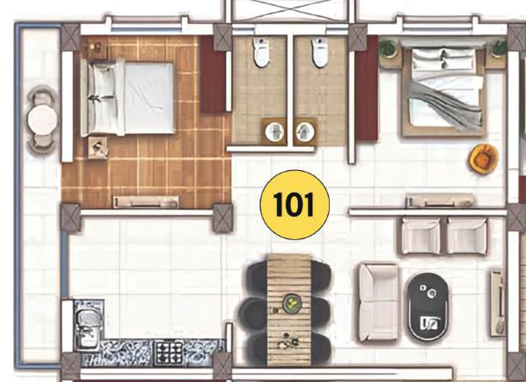 2 BHK Flat in Ariscon Hridaya Palace in Tamando, Bhubaneswar - Image 912512