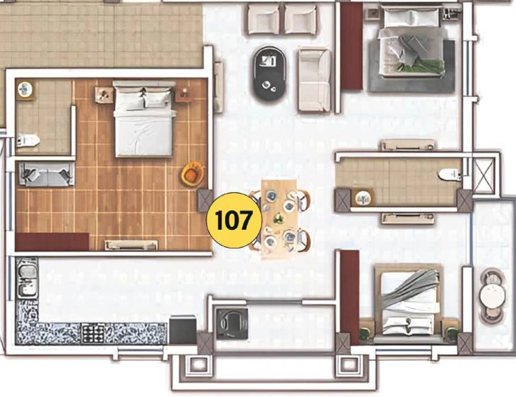 3 BHK Flat in Ariscon Hridaya Palace in Tamando, Bhubaneswar - Image 912514