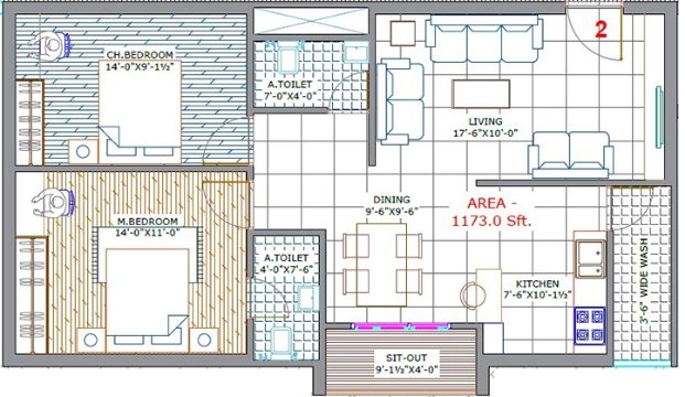 2 BHK Flat in SR Arkana in Gandipet, Hyderabad - Image 912623