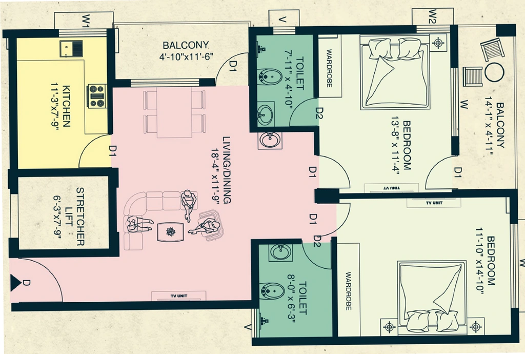 2 BHK Flat in B3 Sunrise in Tamando, Bhubaneswar - Image 912520