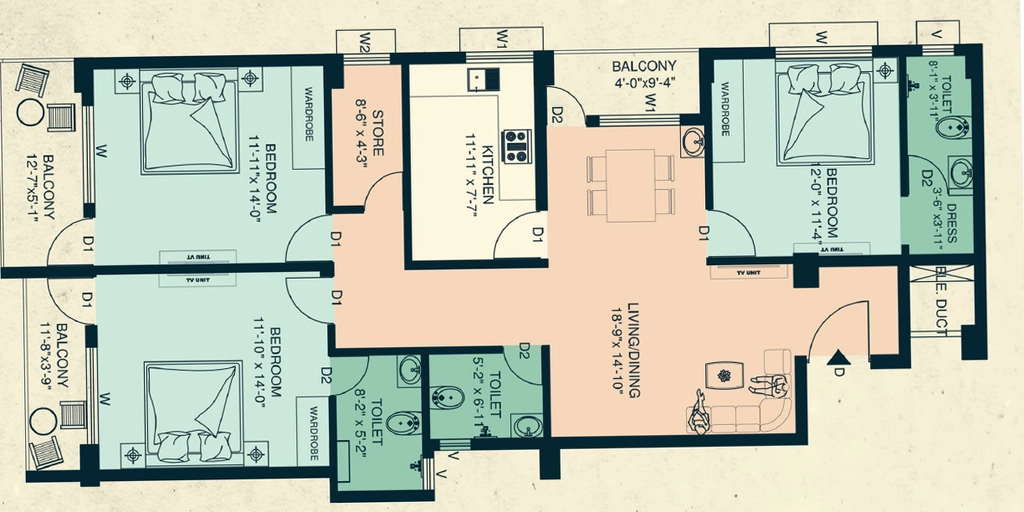3 BHK Flat in B3 Sunrise in Tamando, Bhubaneswar - Image 912521