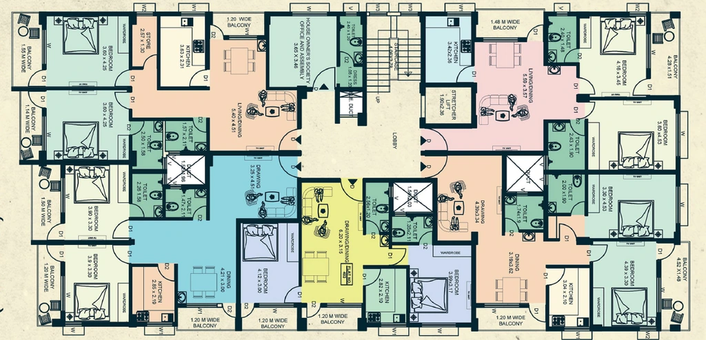 Floor Plan of B3 Sunrise in Tamando, Bhubaneswar - Image 390483
