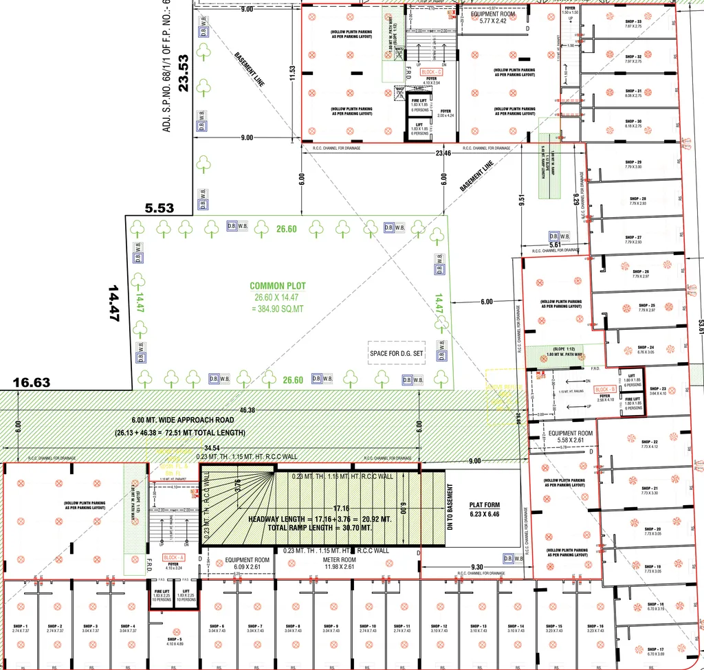 Floor Plan of Commercial Greenearth Pragati Two in Narolgam, Ahmedabad - Image 390271