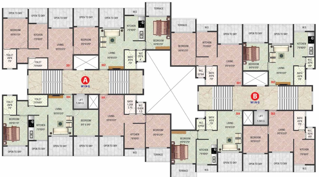 Floor Plan of Classic Central Plaza in Khopoli, Navi Mumbai - Image 391456