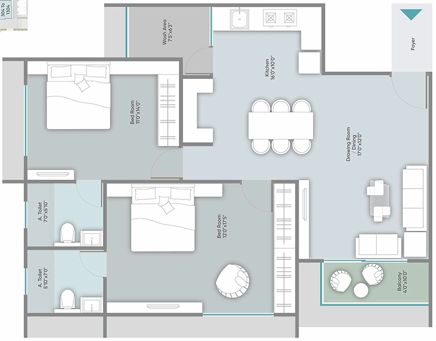 2 BHK Flat in Happy Sky 97 in Shela, Ahmedabad - Image 912455