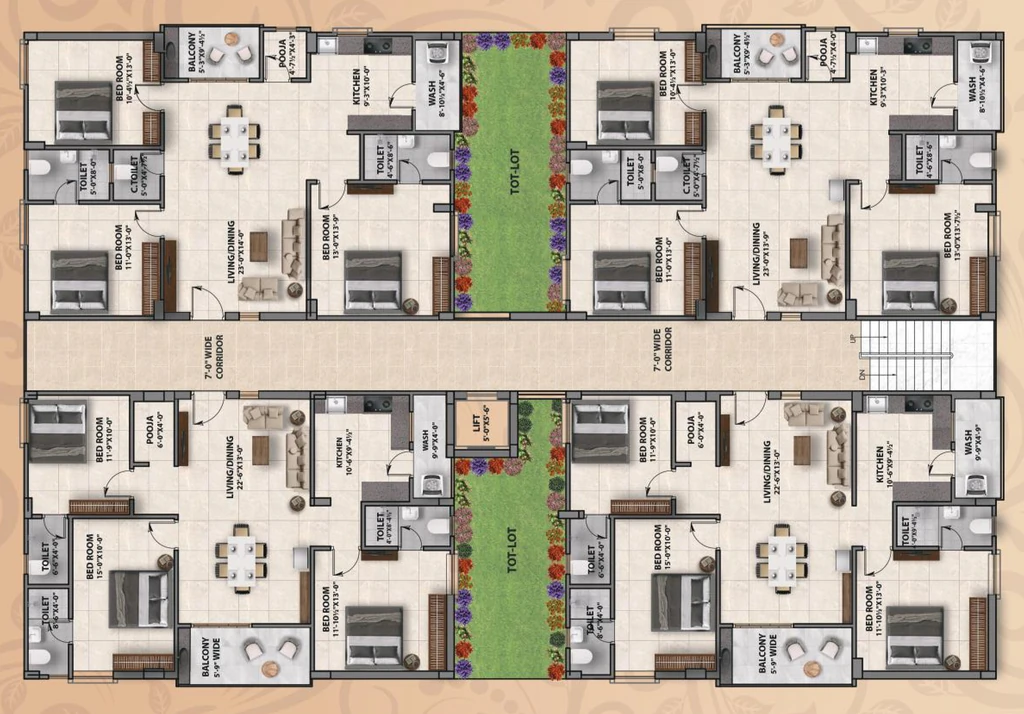 Floor Plan of Akshara Muthadi Sumithra Residency in Medipally, Hyderabad - Image 390934