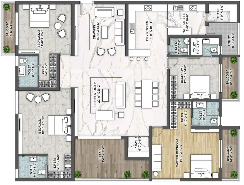 4 BHK Flat in Sree Varaaha Aurum in Financial District, Hyderabad - Image 912726