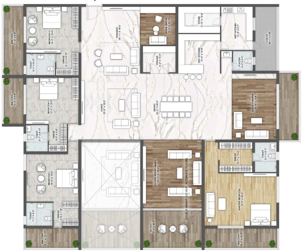 4 BHK Flat in Sree Varaaha Aurum in Financial District, Hyderabad - Image 912728