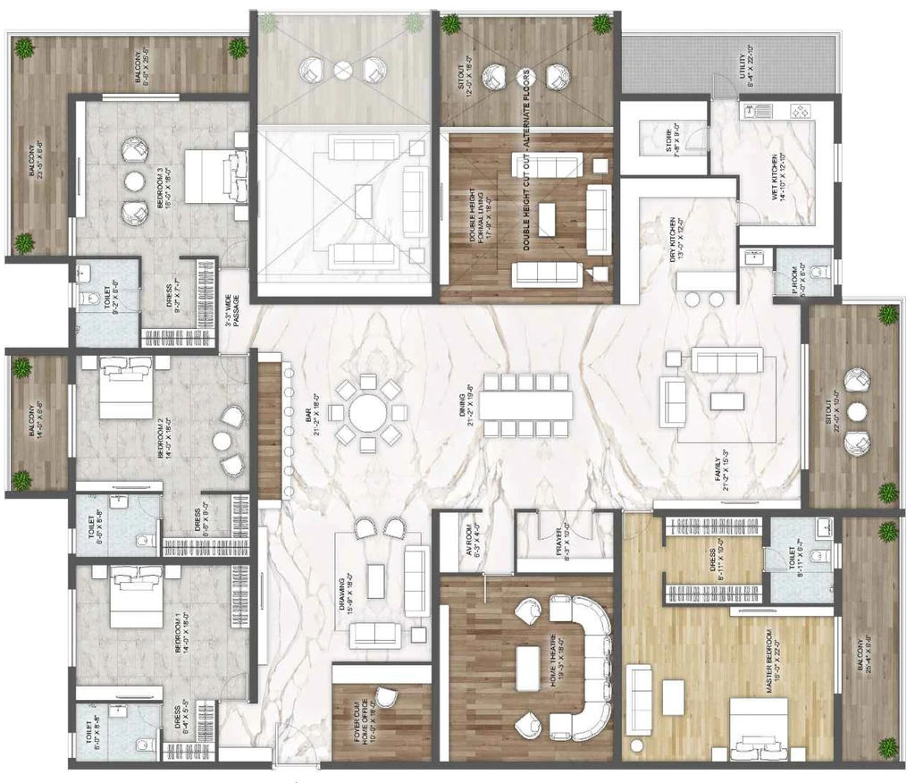 4 BHK Flat in Sree Varaaha Aurum in Financial District, Hyderabad - Image 912729