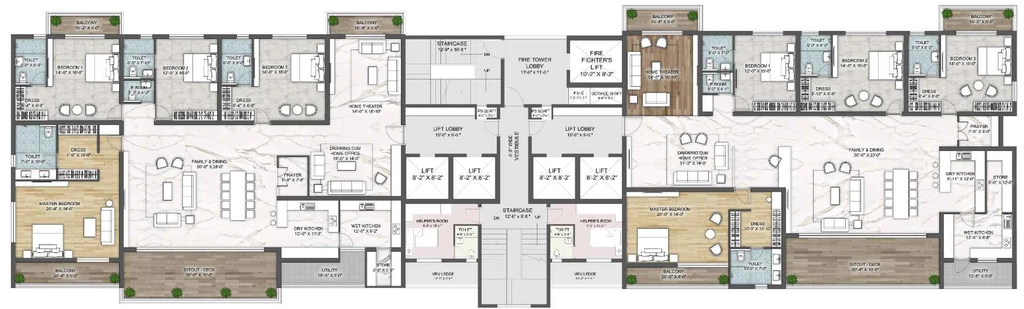 Floor Plan of Sree Varaaha Aurum in Financial District, Hyderabad - Image 390993