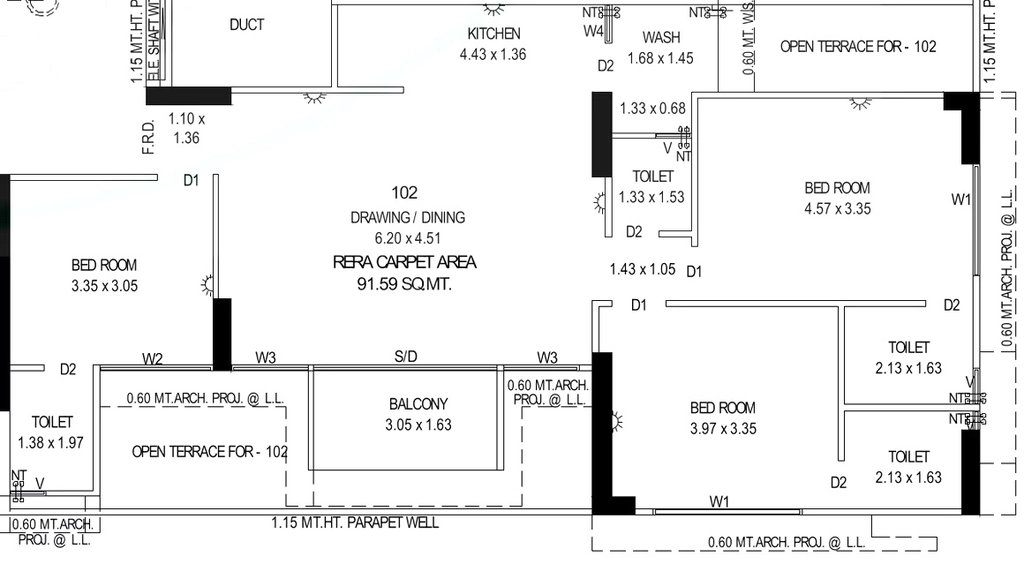 3 BHK Flat in Krisent Ananta Storeys in Ghatlodiya, Ahmedabad - Image 912481