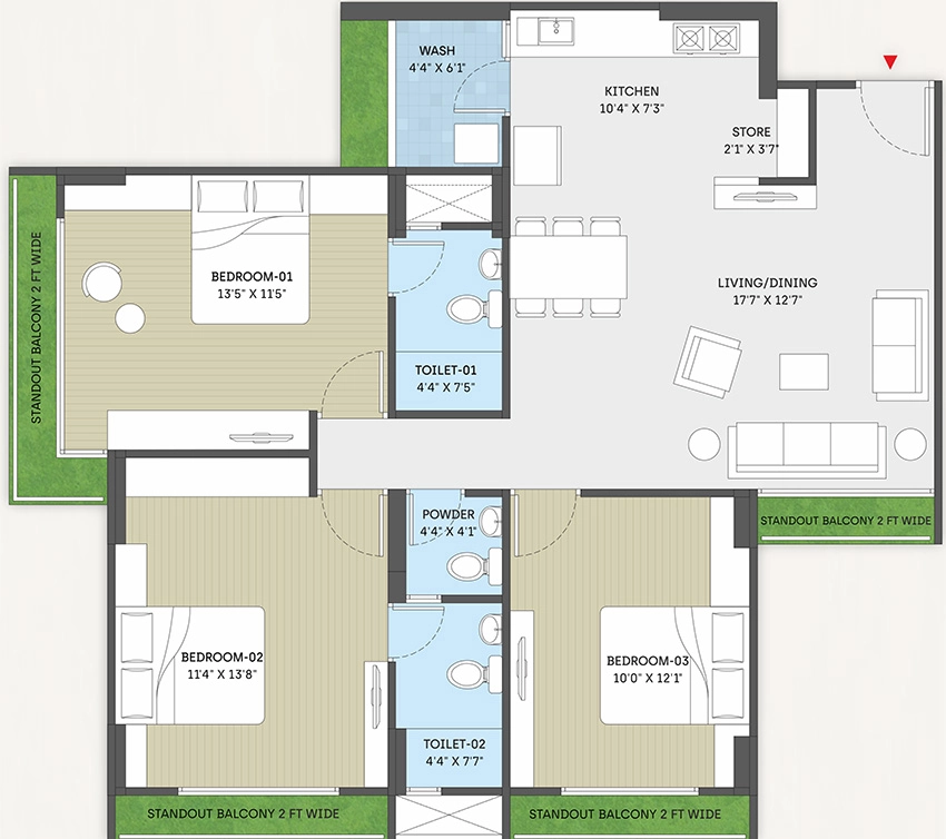 3 BHK Flat in Laxmi The Universe in Hanspura, Ahmedabad - Image 912501